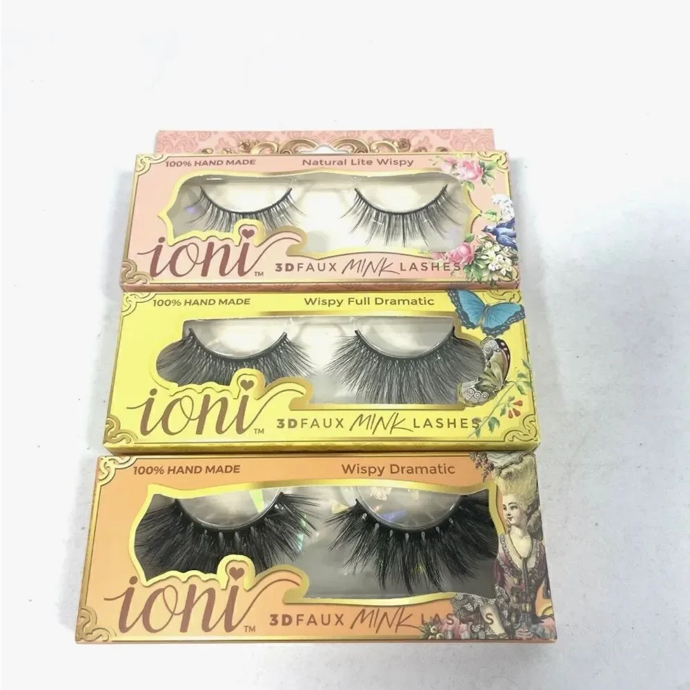 Ioni Faux Mink Lashes Handmade Eyelash Wispy Dramatic Full Dramatic Lite 3 Pc
